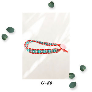 Red Purple and Blue Glass Wrap Bracelet - Single Wrap -